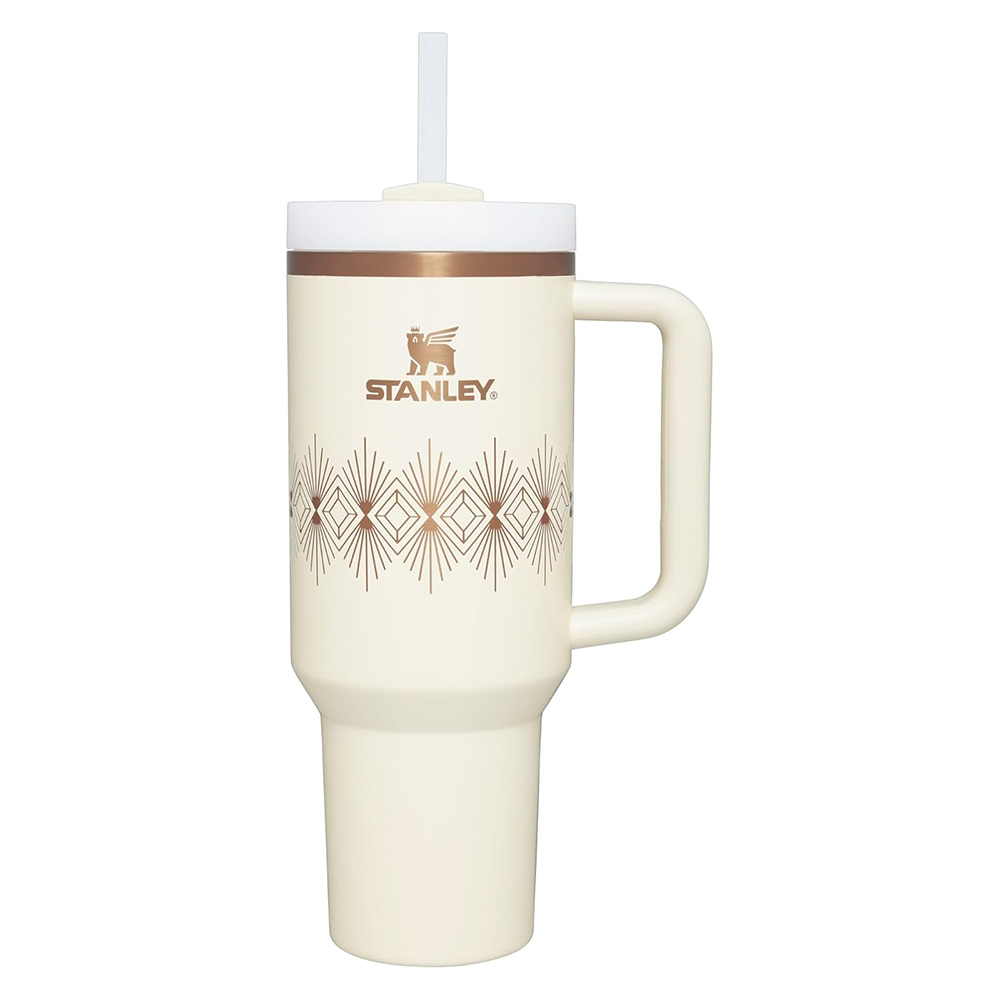 Stanley Deco Collection Quencher H2.O “FlowState” Tumbler (1.18 L) Cream Gloss