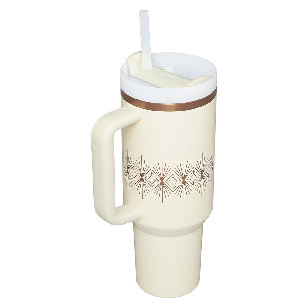 Stanley Deco Collection Quencher H2.O “FlowState” Tumbler (1.18 L) Cream Gloss - Image 3