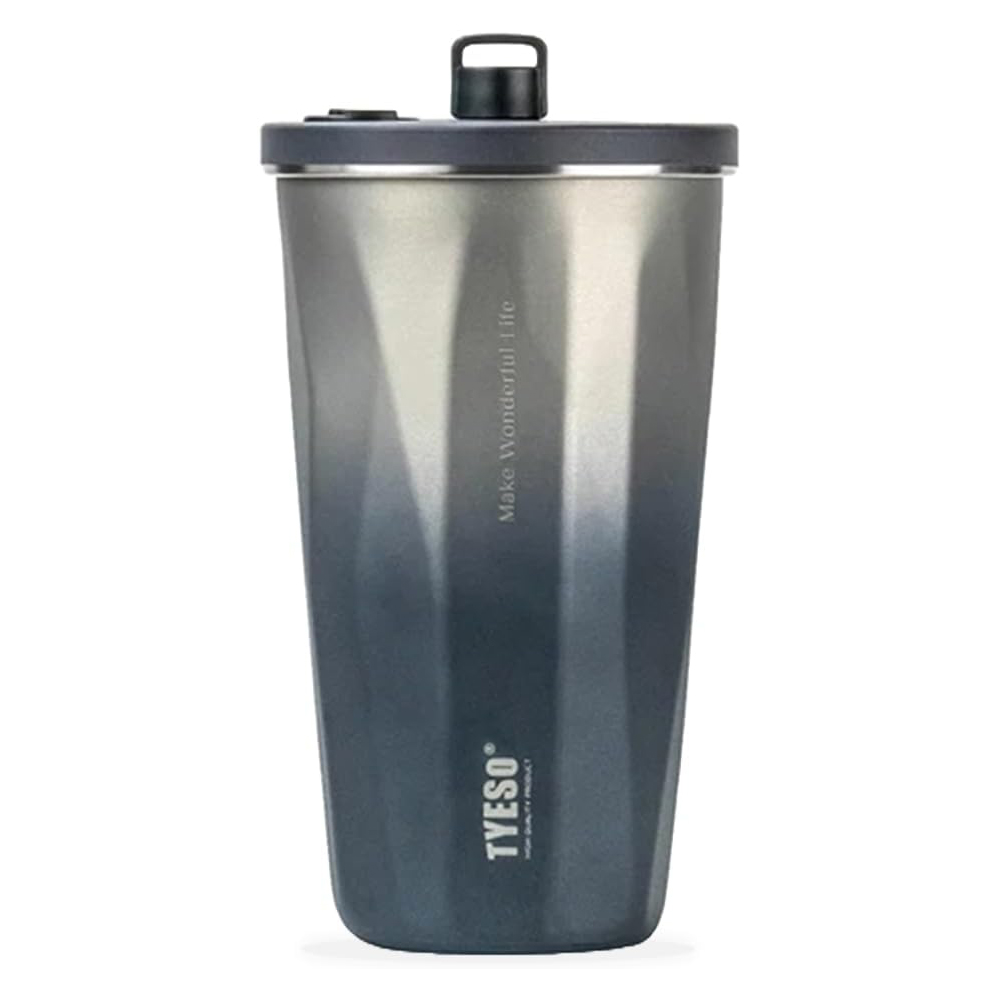 Wide Mouth Travel Coffee Mug With Retractable Straw 600ml “TYESO” Black